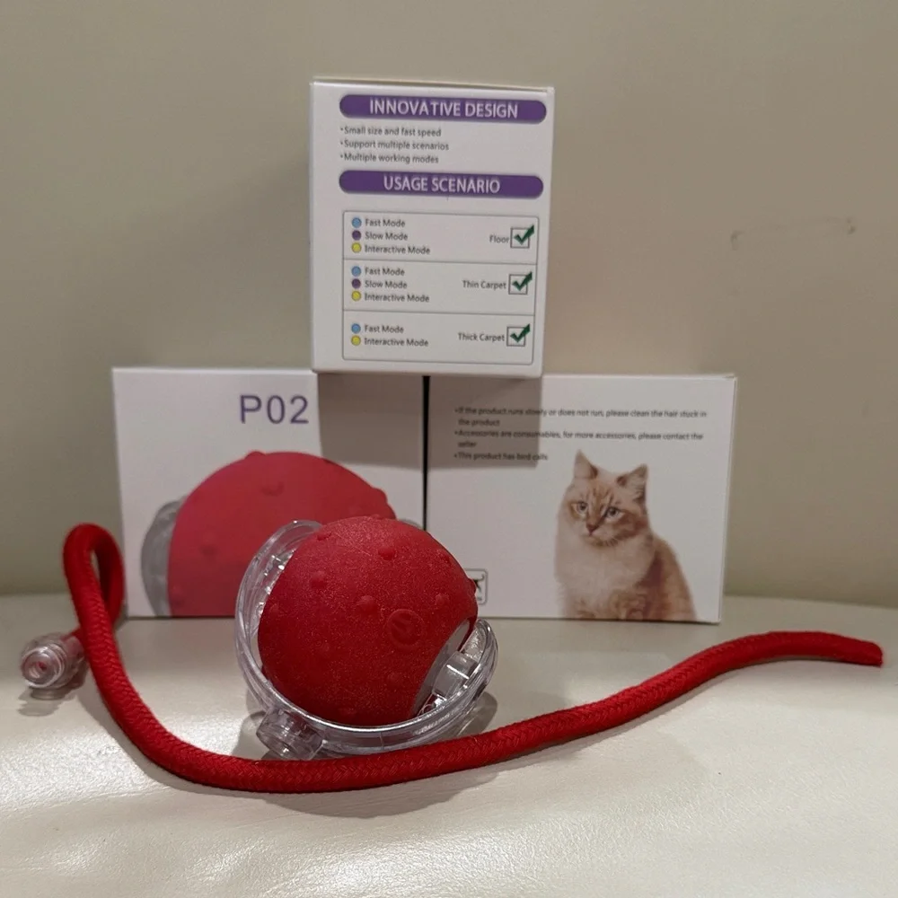 Lot of 3 NEW interactive Cat Toy Balls with Rope